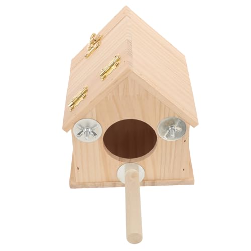 WEKAMOS Holz Vogelhaus Nistkasten zum Aufhängen Isolierte Brutbox für Wellensittiche Sittiche Kleine Papageien Fördert Nestbau und Schutz bei Kaltem von WEKAMOS