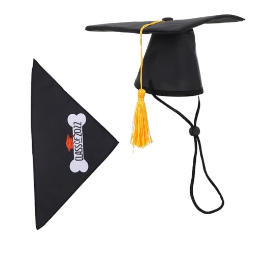 WEKAMOS Hunde-abschluss-Bandana Haustier-Kleidung Accessoire Doktorhut-Set Bequemes Polyester Für Größen von WEKAMOS