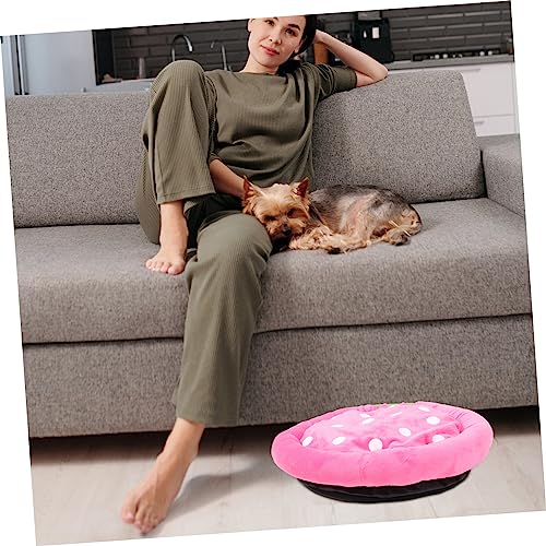 WEKAMOS Hundeschlafnest mit Niedlichem Erdbeerdesign Warmes Strapazierfähiges Haustierbett für Kleine und Mittlere Hunde Sicheres Schlafsofa Pflegeleicht und Komfortabel von WEKAMOS