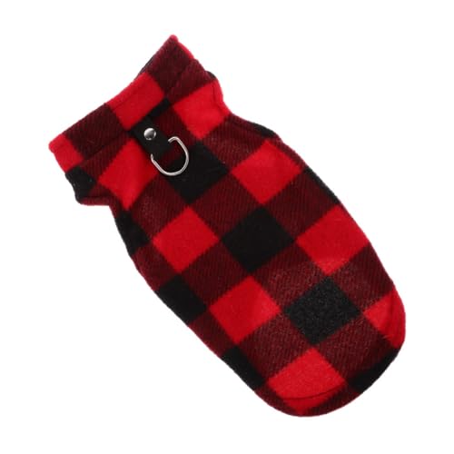 WEKAMOS Hundeweste Fleece D-Ring Leine Anbindung Winddicht Warm für Kleine und Mittelgroße Hunde Modische Hundejacke mit Weichem Teddyfleece Kuscheliger Welpenpullover XL von WEKAMOS