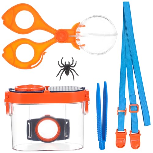 WEKAMOS Insekten Beobachtungsbox mit Verstellbarem Tragegurt Transparenter Beobachtungskäfig Luftdichter Naturerlebnis Behälter für Vielseitig für Insekten Pflanzen Kleine Tiere Geeignet von WEKAMOS