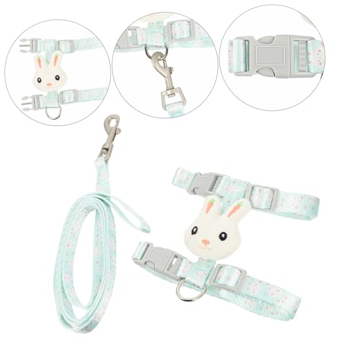 WEKAMOS Katze Geschirr mit Cartoon Hasen Design Nylon Brustgeschirr für Kätzchen Verstellbares Ausbruchsicheres Traktionsgeschirr für im Freien Grün WEKAMOS Katze Geschirr mit Cartoon Hasen Design Nylon Brustgeschirr für Kätzchen Verstellbares Ausbruchsicheres Traktionsgeschirr für im Freien Grün von WEKAMOS