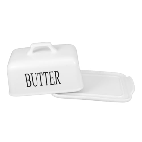 WEKAMOS Keramik Butterdose mit Deckel Große Kapazität Luftdicht Robustes Material für Haushalt und Restaurant Eleganter Butter und Käsebehälter für Arbeitsplatte von WEKAMOS