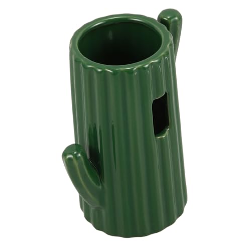 WEKAMOS Keramik Trinkflasche für Kleintiere Stabile Hamster Wasserflasche mit Einzigartigem Kaktus Design Grün Langlebiger Pets Water Feeder Geeignet für Nager und Kaninchen von WEKAMOS