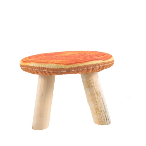 WEKAMOS Kinderhocker aus Massivem Holz Runder Kleiner Hocker mit Glatten Kanten rutschfest Leicht Tragbar Kreativer Sitzhocker für Kinderzimmer und Badezimmer Abnehmbarer Bezug für Jungen von WEKAMOS