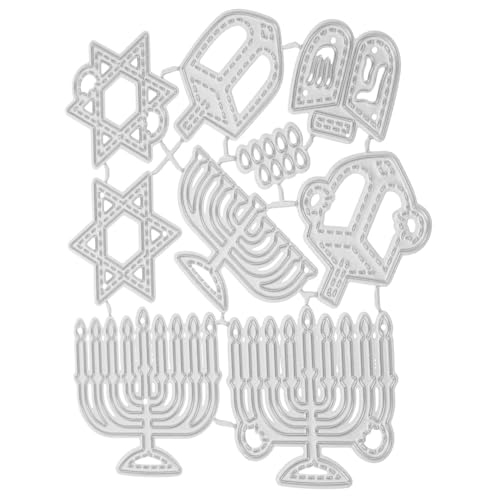 WEKAMOS Metall Stanzschablone Hanukkah Schneidform aus Carbonstahl für Scrapbooking Kartengestaltung DIY Alben Vielseitige Formen für Bastelprojekte und Albumdekoration von WEKAMOS
