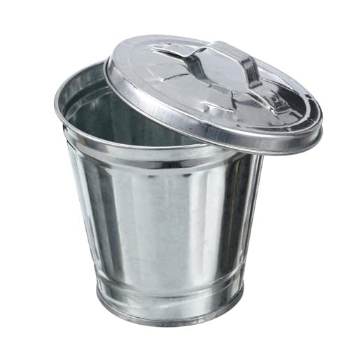 WEKAMOS Mini Abfalleimer für Schreibtisch Stilvoller Desktop Mülleimer mit Deckel Kompakter Abfallbehälter für Zuhause Büro Studentenwohnheim Retro Design Naturfarbe Langlebig und von WEKAMOS
