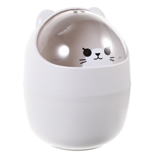WEKAMOS Mini Desktop Mülleimer mit Deckel Niedlicher Tier Design Tischabfalleimer Kompakt Geruchsneutral Umweltfreundlich für Büro Zuhause und Unterwegs Praktische Müllsammlung von WEKAMOS