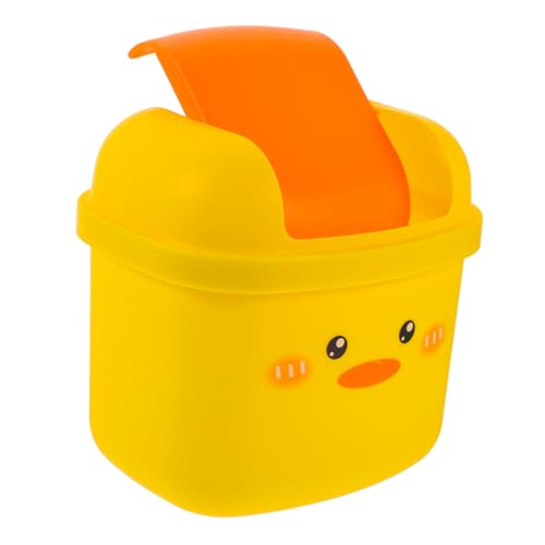 WEKAMOS Mini Tischmülleimer im Niedlichen Enten Design Vielseitiger Abfalleimer für Büro Schlafzimmer Küche und Bad Platzsparender Mülleimer von WEKAMOS