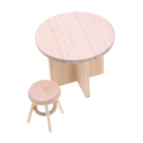 WEKAMOS Miniatur Möbel aus Massivem Holz Runder Hocker und Tisch Naturbelassenes Puppenhaus Zubehör Zeitloses Design für Kleine Räume und Tiny House Dekoration WEKAMOS Miniatur Möbel aus Massivem Holz Runder Hocker und Tisch Naturbelassenes Puppenhaus Zubehör Zeitloses Design für Kleine Räume und Tiny House Dekoration von WEKAMOS