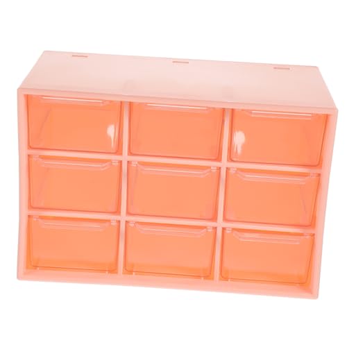WEKAMOS Multifunktionale Aufbewahrungsbox mit Fächer Transparenter Organizer aus Robustem Ans Material Platzsparend für Schmuck Büro Kosmetik und Schreibtisch Hellrosa von WEKAMOS
