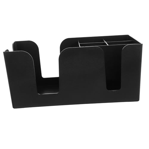 WEKAMOS Multifunktionaler Papierbecher Spender mit Fächern Praktischer Desktop Cup Dispenser für Büro Küche und Cafeteria Kompakter Becher Organizer mit Robustem Schwarzem Design von WEKAMOS