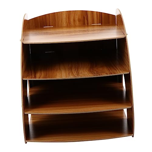WEKAMOS Multifunktionales Holzregal für Schreibtisch Mehrschichtiges Ablagesystem für Bürobedarf und Dokumente für Home Office und Studenten von WEKAMOS