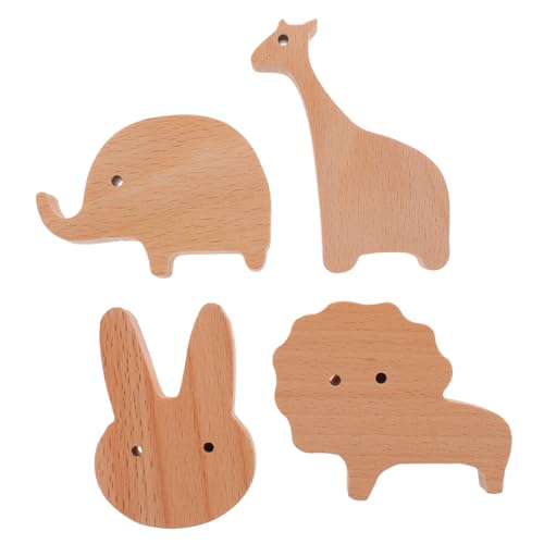 WEKAMOS Niedliche Tier Wandhaken aus Holz Selbstklebend Robust und Platzsparend Dekorative Kleiderhaken für Zuhause für Mäntel Rucksäcke Handtücher und Schlüssel von WEKAMOS