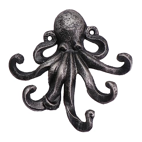 WEKAMOS Octopus Wandhaken Retro Schlüsselhalter für Badezimmer Küche Langlebig und Rostfrei für Handtücher Kleidung und Taschen Silber von WEKAMOS