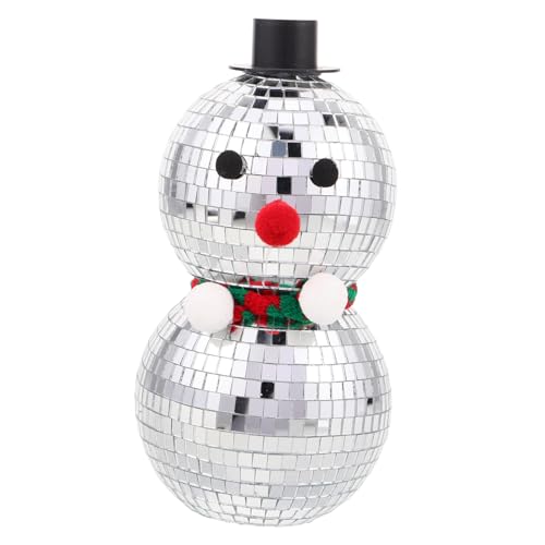 WEKAMOS Reflektierender Schneemann Disco Kugel Figurine aus Glas und Schaumstoff Silberne Tischdekoration für Weihnachten Vielseitige Party Kamin-deko mit Gestricktem Schal Langlebig und WEKAMOS Reflektierender Schneemann Disco Kugel Figurine aus Glas und Schaumstoff Silberne Tischdekoration für Weihnachten Vielseitige Party Kamin-deko mit Gestricktem Schal Langlebig und von WEKAMOS