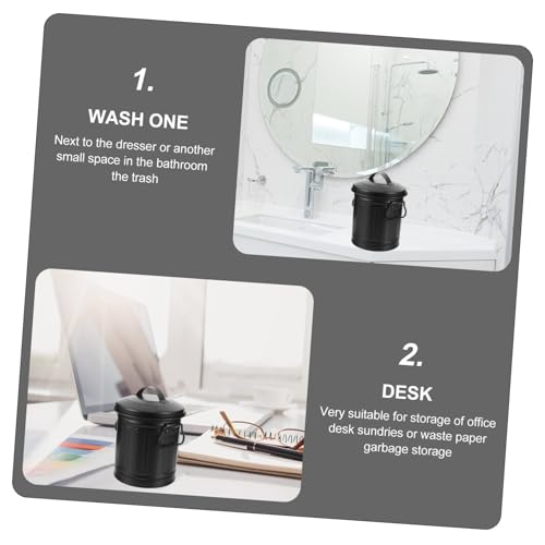 WEKAMOS Schwarzer Desktop Abfalleimer aus Vintage Stil Robuster Papierkorb für Büro und Schlafzimmer Vielseitiger Schreibtisch Mülleimer zur Aufbewahrung und Dekoration WEKAMOS Schwarzer Desktop Abfalleimer aus Vintage Stil Robuster Papierkorb für Büro und Schlafzimmer Vielseitiger Schreibtisch Mülleimer zur Aufbewahrung und Dekoration von WEKAMOS