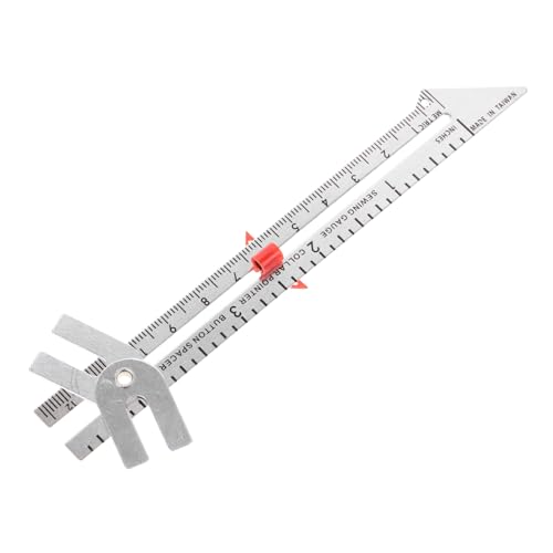 WEKAMOS Sewing Gauge aus Langlebigem Aluminium Präzise Knopfabstandsmessung Vielseitiges Quilting Lineal für Anfänger Einfach zu Bedienen DIY Nähwerkzeug für Stoffe und Patchwork WEKAMOS Sewing Gauge aus Langlebigem Aluminium Präzise Knopfabstandsmessung Vielseitiges Quilting Lineal für Anfänger Einfach zu Bedienen DIY Nähwerkzeug für Stoffe und Patchwork von WEKAMOS
