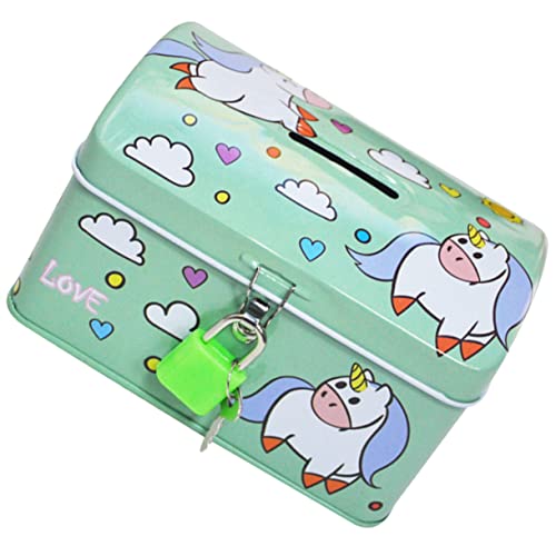 WEKAMOS Einhorn Spardose Für Junge Mädchen Bruchsicher Mit Vorhängeschloss Kreative Münzbox Für Jungen Und Mädchen Geldsparer Für Kinderzimmer Farbenfrohes Design von WEKAMOS