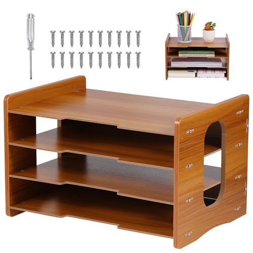 WEKAMOS Stabiler Holz Schreibtisch Organizer mit Rahmenstruktur Stapelbare Ablagefächer für Dokumentenhalter Bürobedarf Praktische Aufbewahrung zur Desktop Organisation Zuhause und Büro WEKAMOS Stabiler Holz Schreibtisch Organizer mit Rahmenstruktur Stapelbare Ablagefächer für Dokumentenhalter Bürobedarf Praktische Aufbewahrung zur Desktop Organisation Zuhause und Büro von WEKAMOS