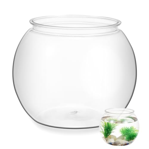 WEKAMOS Transparenter Runder Goldfisch Aquarium Tank aus Bruchsicherem Material Dekoratives Tisch Aquarium für Büro und Zuhause Modernes Vielseitiges Desktop Zubehör Glatte Oberfläche von WEKAMOS