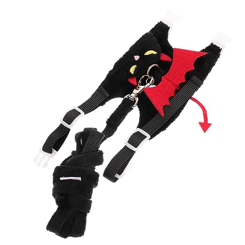 WEKAMOS Verstellbares Halloween Hasengeschirr und Leine Set für Kleine Haustiere Atmungsaktiv Bequem Langes Outdoor Kaninchen Führgeschirr für und Sicheren Auslauf von WEKAMOS