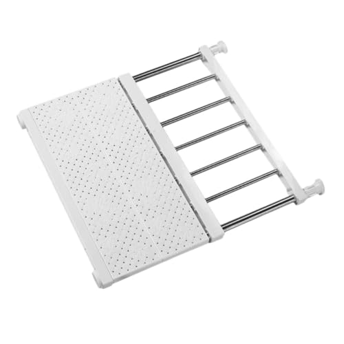 WEKAMOS Verstellbares Weißes Kleiderschrank Regal aus Hochfestem Stahl mit Starker Tragkraft Ausziehbar Platzsparender Vielseitiger Schrank Organizer für Ordentliche Kleidung und Schuhe von WEKAMOS