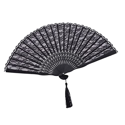 WEKAMOS Vintage Faltfächer Spitze im Retro Chinesischen Stil Hochwertiger Handfächer für Damen mit Filigranem Design für Aufführungen und Täglichen Gebrauch Schwarz WEKAMOS Vintage Faltfächer Spitze im Retro Chinesischen Stil Hochwertiger Handfächer für Damen mit Filigranem Design für Aufführungen und Täglichen Gebrauch Schwarz von WEKAMOS