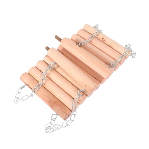 WEKAMOS Vogelschaukel Holzspielzeug für Papageien und Wellensittiche Robustes Beißfestes Klettergerüst mit Doppelstange Natürliches Material Einfach zu Montieren Hängespielzeug für von WEKAMOS