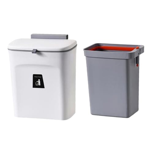 WEKAMOS Wandmontierter Küchen mülleimer mit Schiebedeckel und Klappdeckel Platzsparender Bioabfallbehälter aus Kunststoff Leicht zu Reinigen für Haushaltsabfälle WEKAMOS Wandmontierter Küchen mülleimer mit Schiebedeckel und Klappdeckel Platzsparender Bioabfallbehälter aus Kunststoff Leicht zu Reinigen für Haushaltsabfälle von WEKAMOS