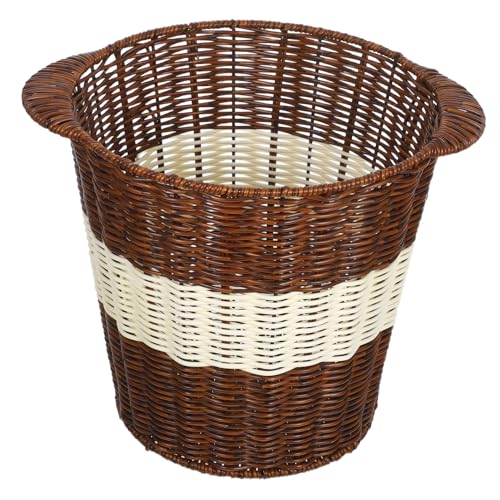 WEKAMOS Woven Trash Can Imitation Rattan Design Robuster Müllbehälter für Büro Kleine Abfalltonne Atmungsaktiv Leicht zu Reinigen für Empfangsbereiche und Schreibtische WEKAMOS Woven Trash Can Imitation Rattan Design Robuster Müllbehälter für Büro Kleine Abfalltonne Atmungsaktiv Leicht zu Reinigen für Empfangsbereiche und Schreibtische von WEKAMOS