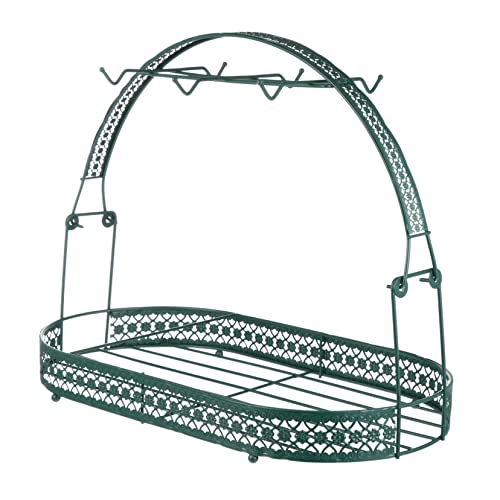 WEKAMOS Wrought Iron Kaffee und Teetassenhalter Eleganter Rack Organizer für Küche Restaurant und Büro Vielseitig Einsetzbar für Tassen Geschirr und Teesets von WEKAMOS