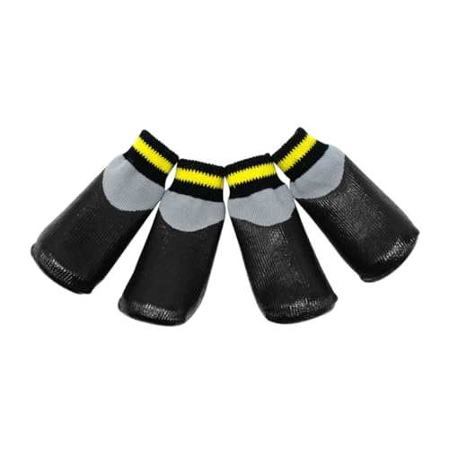 WEKAMOS wasserdichte Hundeschuhe Schwarz rutschfest Gummi Booties Pfotenschutz für Kleine Welpen Schnee Regen Kaltes von WEKAMOS