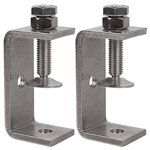 WEKBOSS Robuste C-Klemme aus Edelstahl für Holzbearbeitung 62 mm, Kleine Schweißen C-Klemmen, Mini-Metall-Schreibtischklemme zur Montage, mit Breiter Backenöffnung und Schraube und Pad(2 Stück) von WEKBOSS