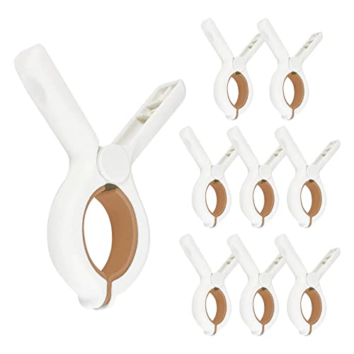 9PCS Strandkorb-Handtuchklammern, Steppdecken-Trocknungsklammern, Kunststoff-Wäscheklammern, Winddichte Wäscheklammern für Strandstühle, Poolstühle, Trockenständer und Kleiderbügel (Gelb) von WEKIWGOT