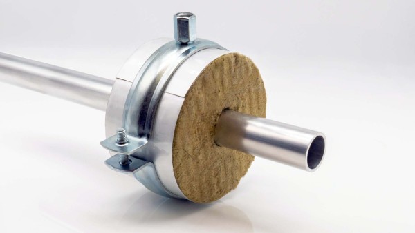Isolierschelle Steinwolle gedämmter Rohrträger mit Rohrschelle 30 mm Dämmdicke | GEG von WEKOFLEX