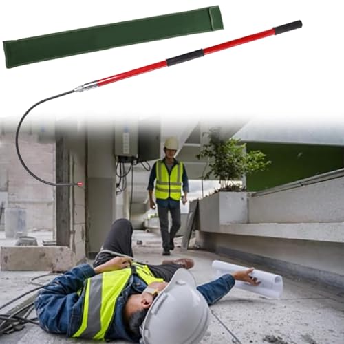 Hochspannungsisolierte Rettungshaken, Isolierter Rettungshaken für elektrische Sicherheitswerkzeug Größen 1m 1.5m 2m 3m (3.2ft 4.9ft 6.5ft 9.8ft) Mehrfarbig(Red,1m/3.2ft) von WEKONUMEX