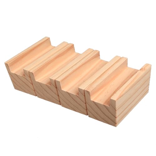 Holz Bett Möbel Heber Risers, 4 Stück Betterhöhungen, Möbelerhöhungen aus Holz, robuste Tischerhöhungen, Sofabeine mit Rillendesign, erhöhte Vorrichtung, Betterhöhungen, fügt 3–10 cm Höhe hinzu(A 2.8c von WEKONUMEX