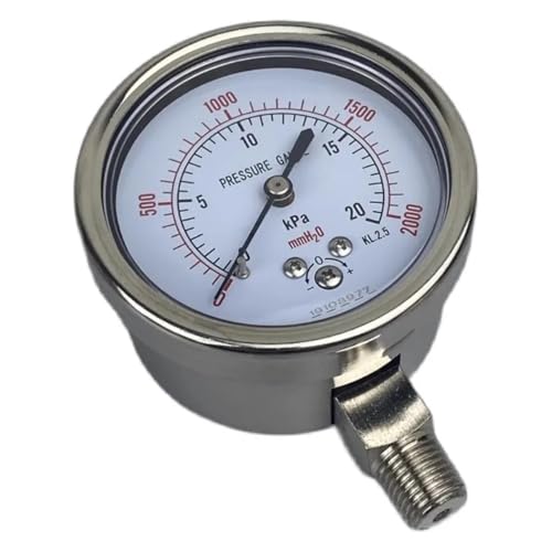 Manometer, Einstellbare mmH2O und kpa kalibrierbares Mikrodruckmessgerät Mehrere Bereiche 60 mm G1/4(0-16kpa) von WEKONUMEX