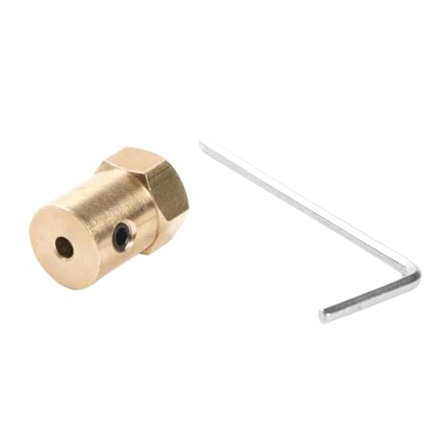 Messing-Wellenkupplungsverbinder, Flexible Motorwellenkupplung aus Messing, 3 mm bis 8 mm, Sechskantanschluss mit Schraubenschlüssel, 1 Stück(5mm) von WEKONUMEX