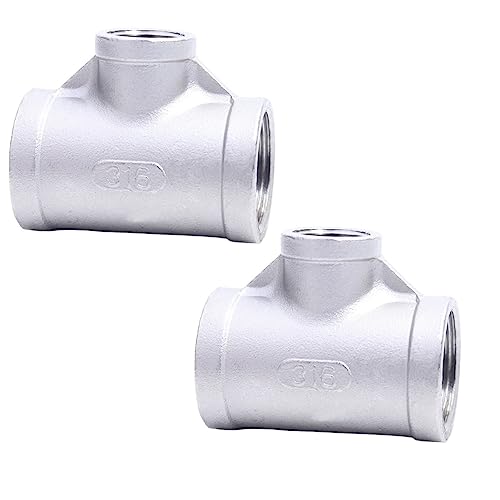 Schlauchanschlussstücke, Edelstahl NPT Innengewinde T-Rohrverschraubung 2er-Packung Mehrere Größen(3/4 X 1/4 Inch) von WEKONUMEX