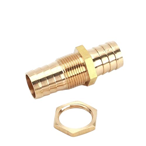 Schlauchanschlussstücke, Messing Barb Rohrverschraubung for Gas Wasser Öl Mehrere Größen T-Stück Y Kreuz Ellenbogen(Bt Pm,12MM) von WEKONUMEX