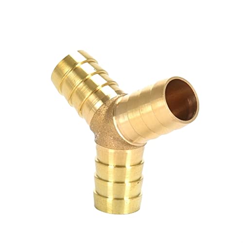 Schlauchanschlussstücke, Messing Barb Rohrverschraubung for Gas Wasser Öl Mehrere Größen T-Stück Y Kreuz Ellenbogen(Y 3 Way,8MM) von WEKONUMEX
