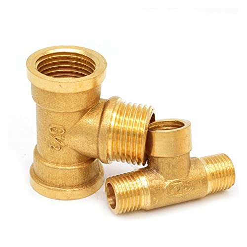 Schlauchanschlussstücke, Messing T Rohr Fitting 1PC Männlich Weiblich Gewinde Mehrere Größen Wasser Öl Gas Adapter(3/8inch,D) von WEKONUMEX
