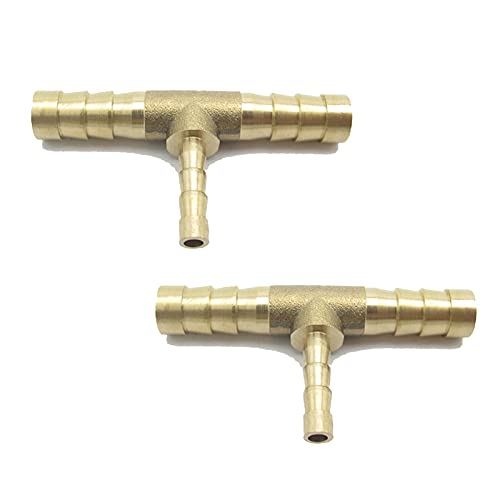 Schlauchanschlussstücke, Packung mit 2 Messing-T-Rohrverschraubungen 8 mm x 4 mm x 8 mm for Kraftstoff, Gas, Wasser Schlauchanschlussstücke, Packung mit 2 Messing-T-Rohrverschraubungen 8 mm x 4 mm x 8 mm for Kraftstoff, Gas, Wasser von WEKONUMEX