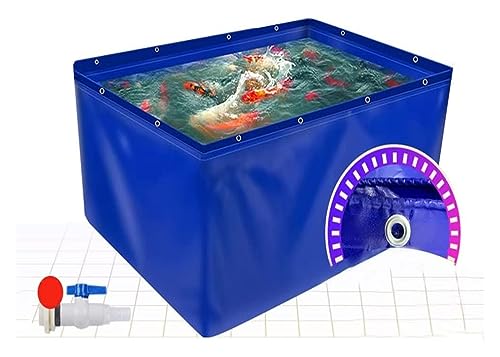 WEKONUMEX Folding Fischteich, PVC-Leinwand for Fischteiche mit Ablassventil, 0,5 mm, Blau(0.6x0.6x0.7m) von WEKONUMEX