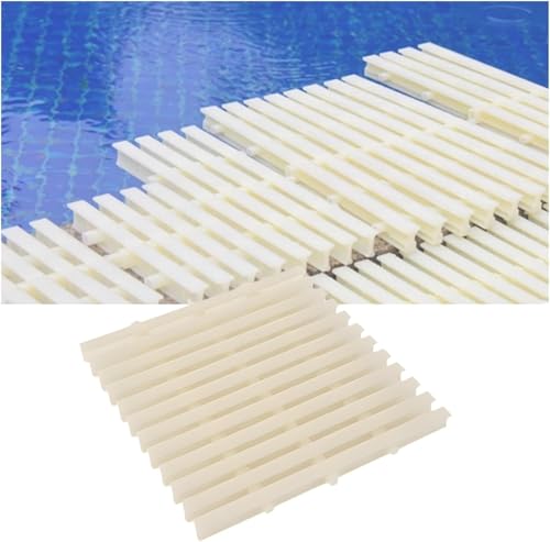 WEKONUMEX Pool-Ablaufroste, Rechteckige Pool-Ablaufgitterabdeckung aus ABS-Kunststoff, 39,4 Zoll Länge, mehrere Breiten, Packung mit 1, 2, 4, 6 und 10 Stück(Beige-5.9in,2pcs) von WEKONUMEX
