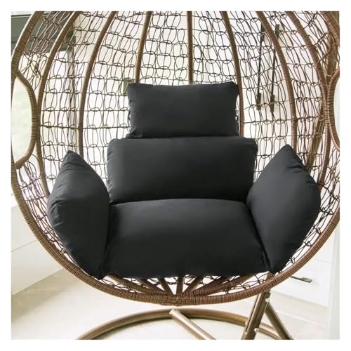 WEKONUMEX Schaukelstuhl Kissen Hängematte Korb Kissen, Outdoor Strand Stuhl Pad Hängen Ei Korb Schaukel Kissen Garten Rattan Korb Terrasse(Black) von WEKONUMEX