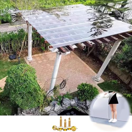 WEKONUMEX Sonnensegel für Eingangstür, Clear Polycarbonate Roofing Panel Protection Outdoor Canopy Greenhouse Shed Easy To Cut Multiple Sizes (0.6m x 7m(2ftx23ft) von WEKONUMEX