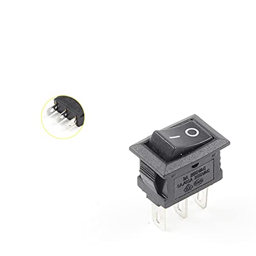 WEKONUMEX Wipp-Kippschalter, 10 Stücke 10X15mm Snap-in Druckschalter 3 Pin 3A/250V Mini SPST KCD11 2/3 Position Boat Rocker Netzschalter von WEKONUMEX